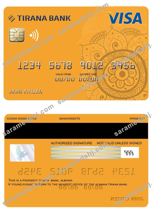 Albania Tirana bank visa card